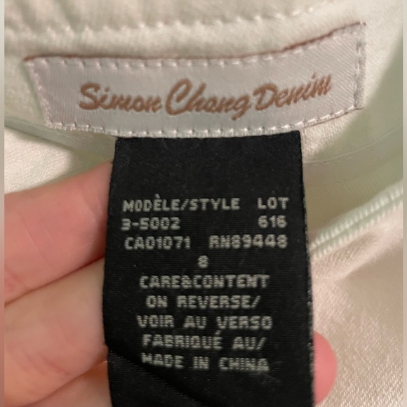 Simon Chang Denim White Midi Skirt - Picture 5 of 8